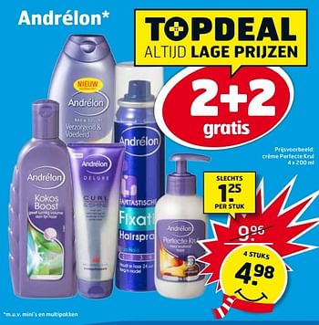 Aanbiedingen Andrélon crème perfecte krul - Andrelon - Geldig van 02/01/2017 tot 08/01/2017 bij Trekpleister