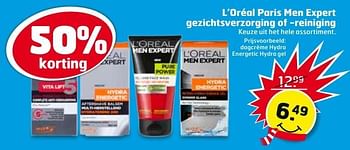 Aanbiedingen L`oréal paris men expert gezichtsverzorging of -reiniging - L'Oreal Paris - Geldig van 02/01/2017 tot 08/01/2017 bij Trekpleister