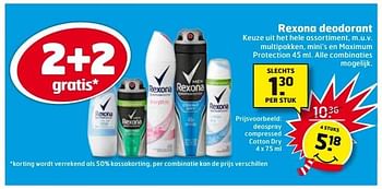 Aanbiedingen Rexona deodorant - Rexona - Geldig van 02/01/2017 tot 08/01/2017 bij Trekpleister