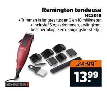 Aanbiedingen Remington tondeuse hc5018 - Remington - Geldig van 02/01/2017 tot 08/01/2017 bij Trekpleister