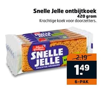 Aanbiedingen Snelle jelle ontbijtkoek - Snelle Jelle - Geldig van 02/01/2017 tot 08/01/2017 bij Trekpleister