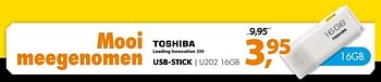 Aanbiedingen Toshiba usb-stick u202 16gb - Toshiba - Geldig van 01/01/2017 tot 08/01/2017 bij Expert