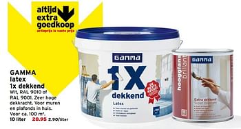 Aanbiedingen Gamma latex 1x dekkend - Huismerk - Gamma - Geldig van 01/01/2017 tot 08/01/2017 bij Gamma