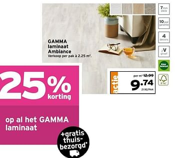 Aanbiedingen Gamma laminaat ambiance - Huismerk - Gamma - Geldig van 01/01/2017 tot 08/01/2017 bij Gamma