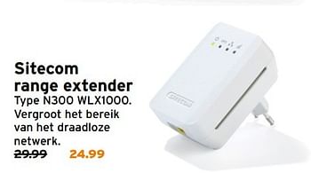 Aanbiedingen Sitecom range extender n300 wlx1000 - Sitecom - Geldig van 01/01/2017 tot 08/01/2017 bij Gamma