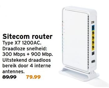 Aanbiedingen Sitecom router x7 1200ac - Sitecom - Geldig van 01/01/2017 tot 08/01/2017 bij Gamma