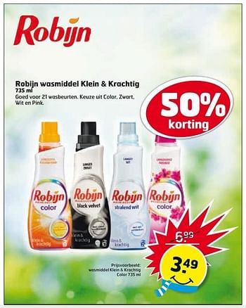 Aanbiedingen Robijn wasmiddel klein + krachtig - Robijn - Geldig van 02/01/2017 tot 08/01/2017 bij Trekpleister
