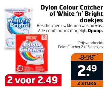 Aanbiedingen Dylon colour catcher of white `n` bright doekjes - Dylon - Geldig van 02/01/2017 tot 08/01/2017 bij Trekpleister