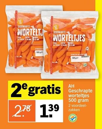 Aanbiedingen Ah geschrapte worteltjes - Huismerk - Albert Heijn - Geldig van 02/01/2017 tot 08/01/2017 bij Albert Heijn