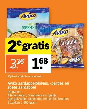 Aanbiedingen Aviko aardappelblokjes, -partjes en zoete aardappel - Aviko - Geldig van 02/01/2017 tot 08/01/2017 bij Albert Heijn
