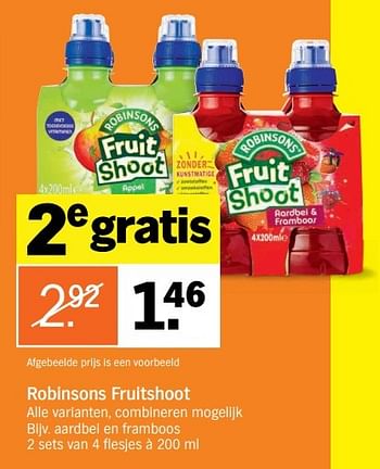 Aanbiedingen Robinsons fruitshoot - Robinsons - Geldig van 02/01/2017 tot 08/01/2017 bij Albert Heijn