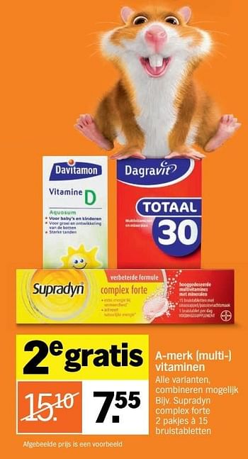 Aanbiedingen A-merk (multi-) vitaminen supradyn complex forte - Supradyn - Geldig van 02/01/2017 tot 08/01/2017 bij Albert Heijn