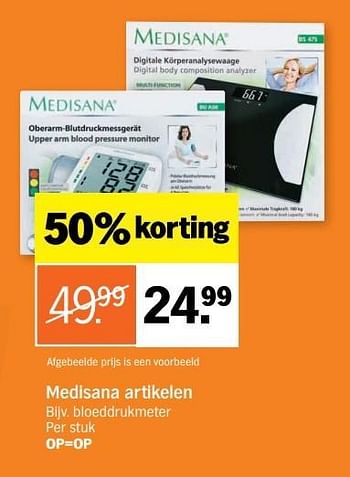 Aanbiedingen Medisana artikelen bloeddrukmeter - Medisana - Geldig van 02/01/2017 tot 08/01/2017 bij Albert Heijn