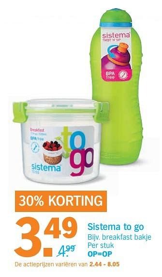 Aanbiedingen Sistema to go breakfast bakje - Sistema - Geldig van 02/01/2017 tot 08/01/2017 bij Albert Heijn