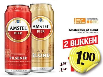 Aanbiedingen Amstel bier of blond - Amstel - Geldig van 02/01/2017 tot 08/01/2017 bij Coop