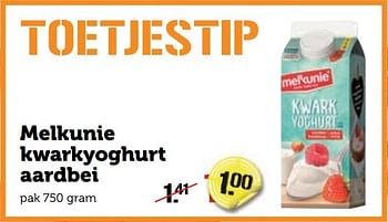 Aanbiedingen Melkunie kwarkyoghurt aardbei - Melkunie - Geldig van 02/01/2017 tot 08/01/2017 bij Coop