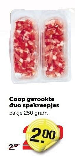 Aanbiedingen Coop gerookte duo spekreepjes - Huismerk - Coop - Geldig van 02/01/2017 tot 08/01/2017 bij Coop
