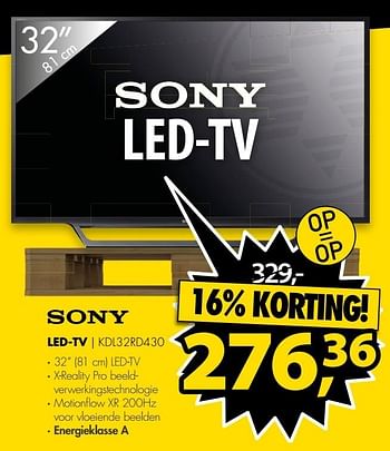 Aanbiedingen Sony led-tv kdl32rd430 - Sony - Geldig van 01/01/2017 tot 08/01/2017 bij Expert