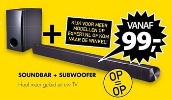Aanbiedingen Soundbar + subwoofer - Huismerk - Expert - Geldig van 01/01/2017 tot 08/01/2017 bij Expert