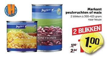 Aanbiedingen Markant peulvruchten of mais - Markant - Geldig van 02/01/2017 tot 08/01/2017 bij Coop