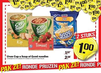 Aanbiedingen Unox cup a soup of good noodles - Unox - Geldig van 02/01/2017 tot 08/01/2017 bij Coop