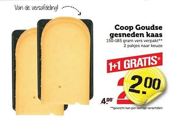 Aanbiedingen Coop goudse gesneden kaas - Huismerk - Coop - Geldig van 02/01/2017 tot 08/01/2017 bij Coop