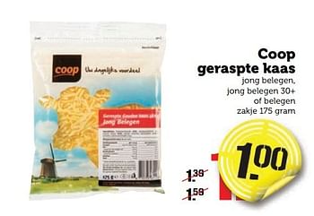 Aanbiedingen Coop geraspte kaas - Huismerk - Coop - Geldig van 02/01/2017 tot 08/01/2017 bij Coop