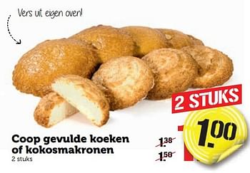 Aanbiedingen Coop gevulde koeken of kokosmakronen - Huismerk - Coop - Geldig van 02/01/2017 tot 08/01/2017 bij Coop