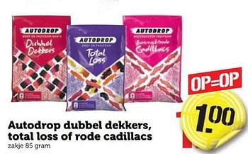 Aanbiedingen Autodrop dubbel dekkers, total loss of rode cadillacs - Autodrop - Geldig van 02/01/2017 tot 08/01/2017 bij Coop