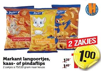 Aanbiedingen Markant langoortjes, kaas- of pindaflips - Markant - Geldig van 02/01/2017 tot 08/01/2017 bij Coop