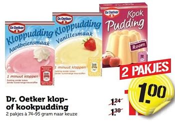 Aanbiedingen Dr. oetker klop- of kookpudding - Dr. Oetker - Geldig van 02/01/2017 tot 08/01/2017 bij Coop