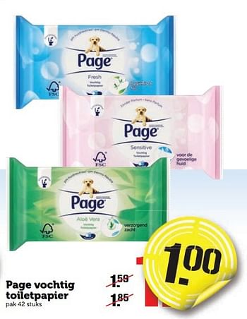 Aanbiedingen Page vochtig toiletpapier - Page - Geldig van 02/01/2017 tot 08/01/2017 bij Coop