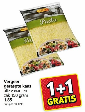 Aanbiedingen Vergeer geraspte kaas - Vergeer  - Geldig van 02/01/2017 tot 08/01/2017 bij Jan Linders