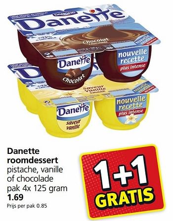 Aanbiedingen Danette roomdessert - Danone - Geldig van 02/01/2017 tot 08/01/2017 bij Jan Linders