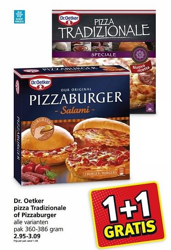 Aanbiedingen Dr. oetker pizza tradizionale of pizzaburger - Dr. Oetker - Geldig van 02/01/2017 tot 08/01/2017 bij Jan Linders