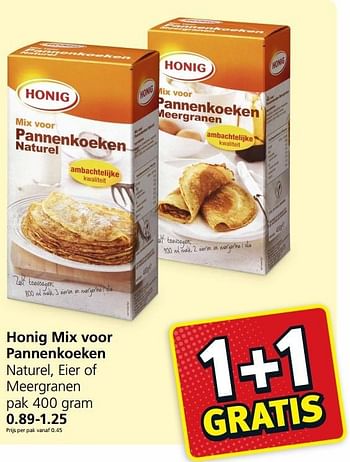 Aanbiedingen Honig mix voor pannenkoeken - Honig - Geldig van 02/01/2017 tot 08/01/2017 bij Jan Linders