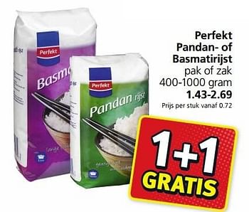 Aanbiedingen Perfekt pandan- of basmatirijst - Perfekt - Geldig van 02/01/2017 tot 08/01/2017 bij Jan Linders