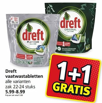 Aanbiedingen Dreft vaatwastabletten - Dreft - Geldig van 02/01/2017 tot 08/01/2017 bij Jan Linders