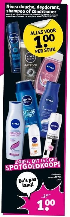 Aanbiedingen Nivea douche, deodorant, shampoo of conditioner - Nivea - Geldig van 02/01/2017 tot 08/01/2017 bij Kruidvat