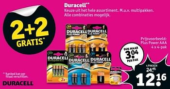 Aanbiedingen Duracell plus power aaa - Duracell - Geldig van 02/01/2017 tot 08/01/2017 bij Kruidvat