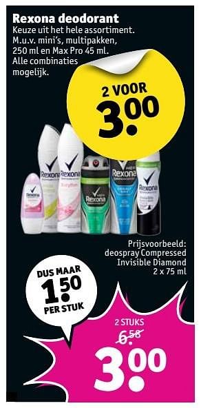 Aanbiedingen Rexona deodorant - Rexona - Geldig van 02/01/2017 tot 08/01/2017 bij Kruidvat