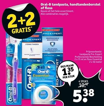 Aanbiedingen Oral-b tandpasta, handtandenborstel of floss - Oral-B - Geldig van 02/01/2017 tot 08/01/2017 bij Kruidvat