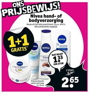 Aanbiedingen Nivea hand- of bodyverzorging - Nivea - Geldig van 02/01/2017 tot 08/01/2017 bij Kruidvat
