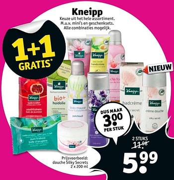 Aanbiedingen Kneipp douche silky secrets - Kneipp - Geldig van 02/01/2017 tot 08/01/2017 bij Kruidvat