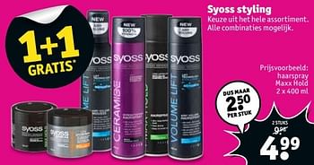 Aanbiedingen Syoss styling haarspray maxx hold - Syoss - Geldig van 02/01/2017 tot 08/01/2017 bij Kruidvat
