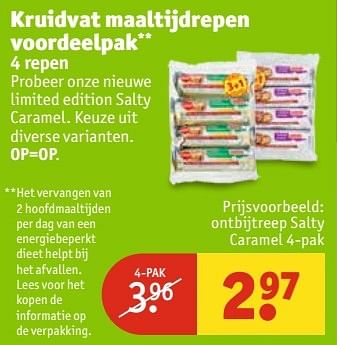 Aanbiedingen Kruidvat maaltijdrepen voordeelpak - Huismerk - Kruidvat - Geldig van 02/01/2017 tot 08/01/2017 bij Kruidvat