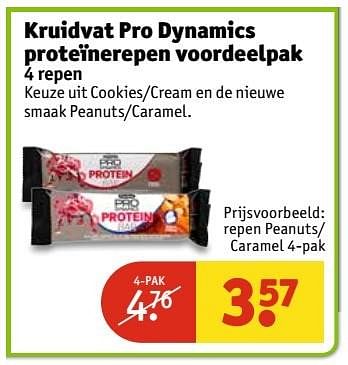 Aanbiedingen Kruidvat pro dynamics proteïnerepen voordeelpak - Huismerk - Kruidvat - Geldig van 02/01/2017 tot 08/01/2017 bij Kruidvat