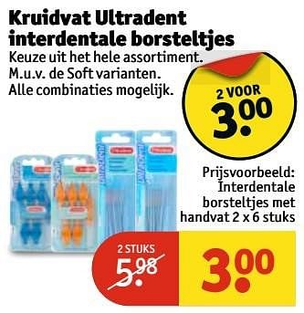 Aanbiedingen Kruidvat ultradent interdentale borsteltjes - Huismerk - Kruidvat - Geldig van 02/01/2017 tot 08/01/2017 bij Kruidvat