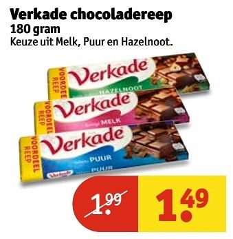 Aanbiedingen Verkade chocoladereep - Verkade - Geldig van 02/01/2017 tot 08/01/2017 bij Kruidvat