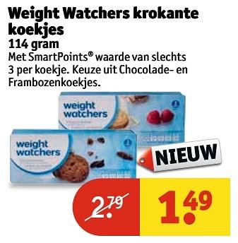 Aanbiedingen Weight watchers krokante koekjes - Weight Watchers - Geldig van 02/01/2017 tot 08/01/2017 bij Kruidvat